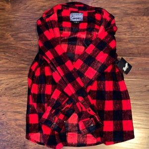 Brooklyn Cloth Mfg Co Cotton Fluffy Red Flannel Shirt New With Tag On